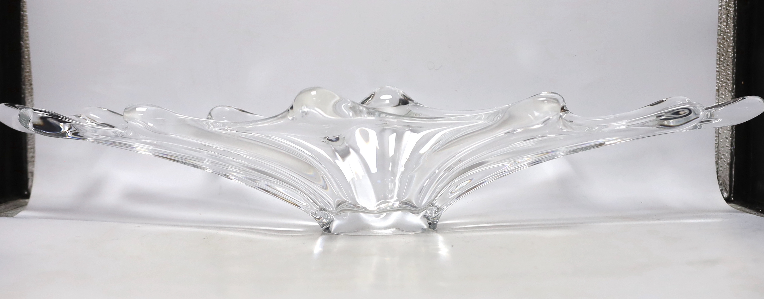 A French 1960s Vannes glass centrepiece, 68cm